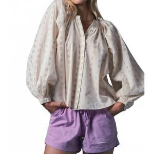 NEW THE SHIRT lurex hearts minka shirt in white